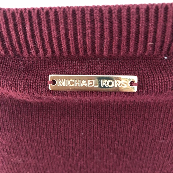 Michael Kors Merlot Velvet Bow Cuff Sweater - Picture 5 of 6